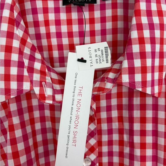 NWT Talbots Red & Pink Gingham Sleeveless Button-Front Top size 14 preppy - Picture 4 of 10